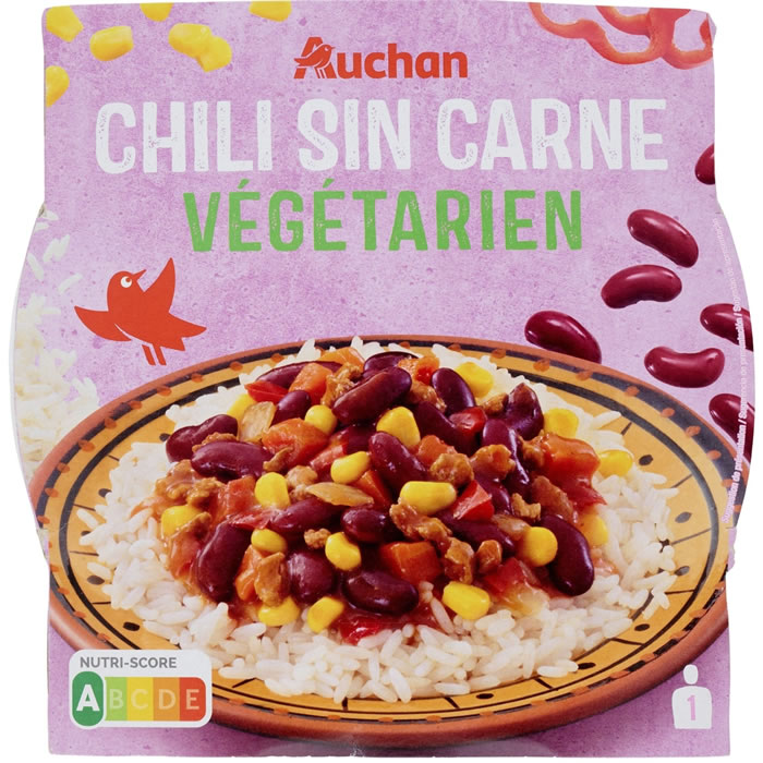 AUCHAN Chili sin carne végé micro-ondes