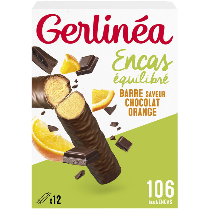 GERLINEA Barres hyper-protéinés au chocolat et orange