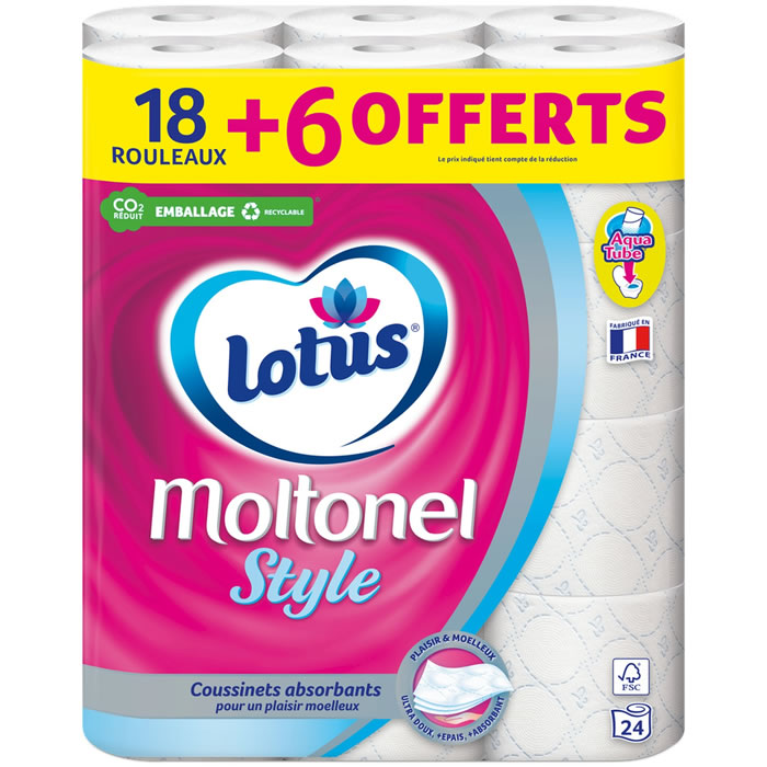 LOTUS Moltonel Style Papier toilette décoré aquatube