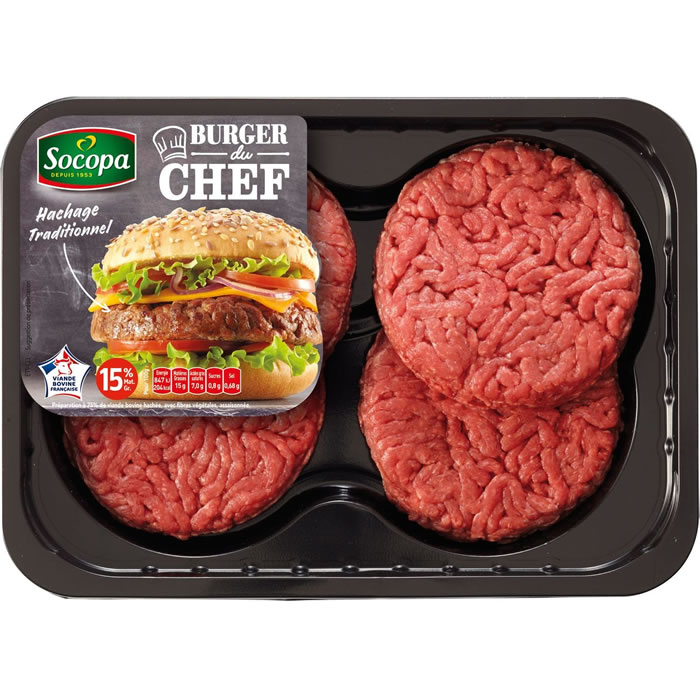 SOCOPA Burger du chef Hachés spécial burger 15% M.G