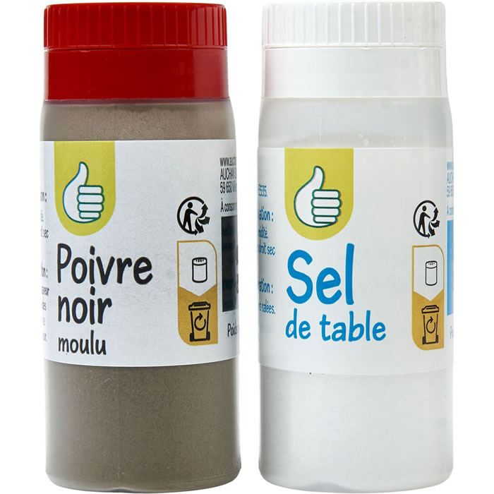 AUCHAN Sel fin et poivre noir moulu