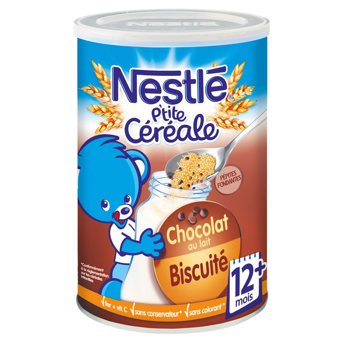 NESTLE P'tite Céréale Céréales en poudre chocolat au lait biscuité dès 12 mois