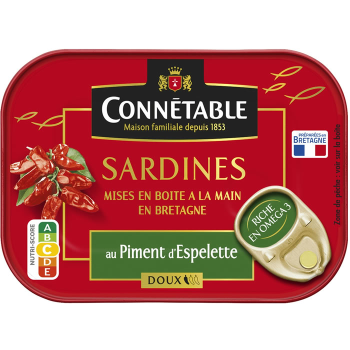CONNETABLE Sardines à l'huile d'olive vierge extra et piment doux