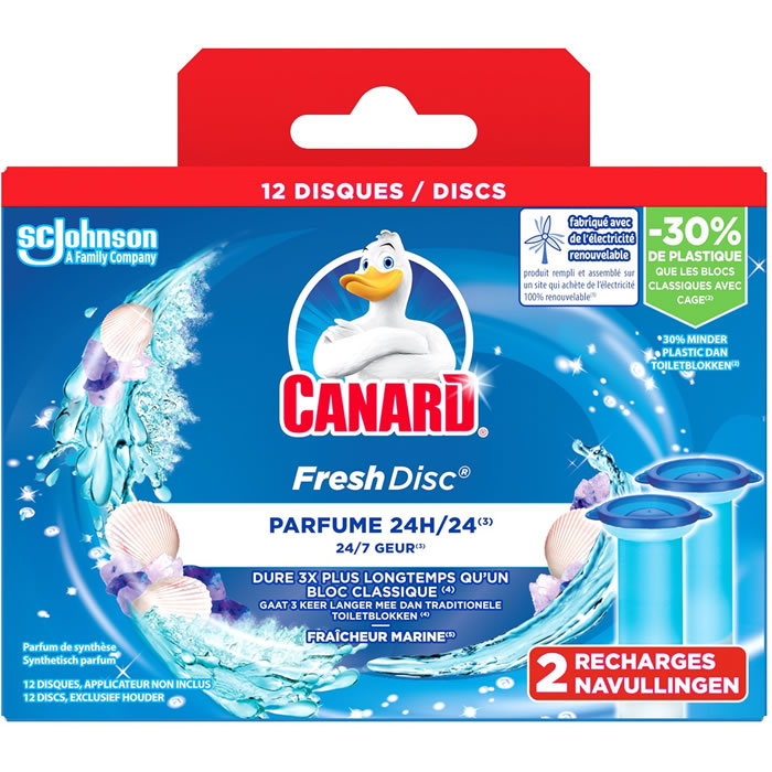 Canard WC Fresh Disc Recharges - Nettoyant Pour Toilette Flowers Oasis - 12  Disques Lot de 2 : : Epicerie