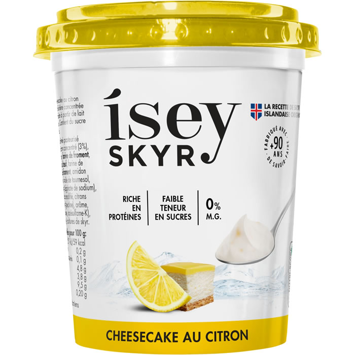 ISEY Skyr au cheesecake au citron 0% M.G