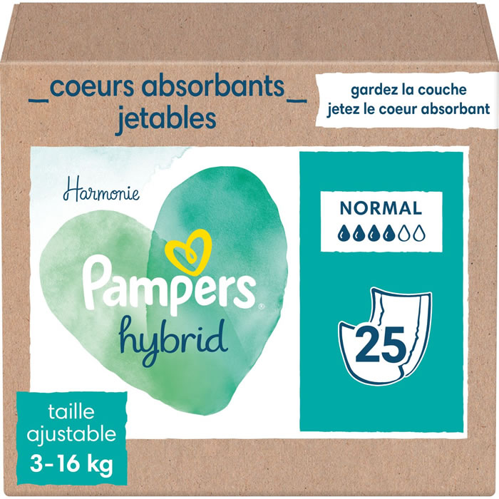 PAMPERS Harmonie Hybrid Recharge couches lavables taille ajustable (3-16 kg)