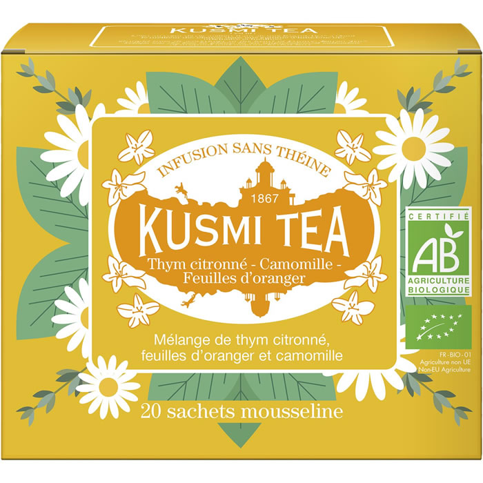 KUSMI TEA Infusion Thym citronné camomille feuilles d'orangers bio