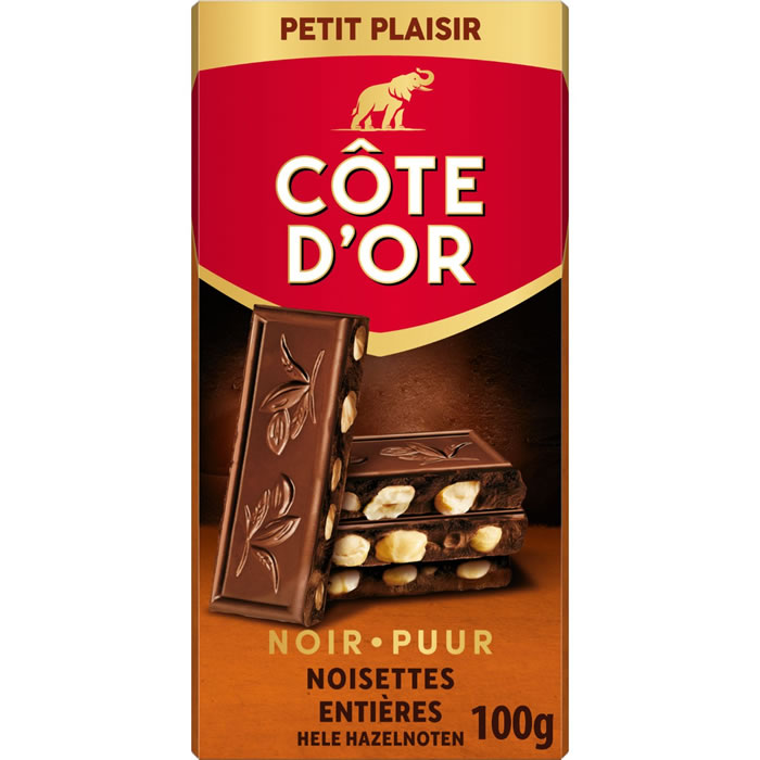 CÔTE D'OR Tablette de chocolat noir aux noisettes entières