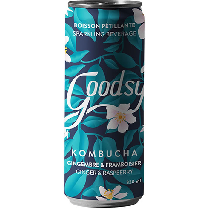 GOODSY Kombucha au gingembre et à la framboise