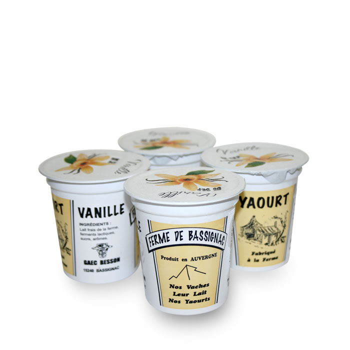 FERME DE BASSIGNAC Yaourts fermier saveur vanille