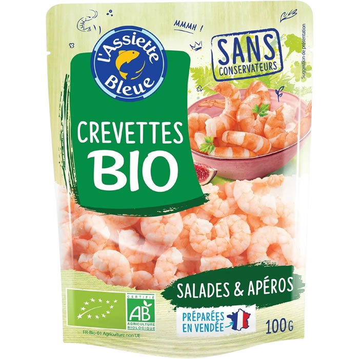 ASSIETTE BLEUE Crevettes décortiquées cuites