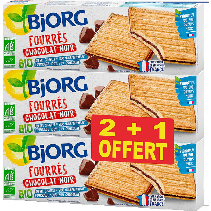 BJORG Biscuits fourrés au chocolat noir bio