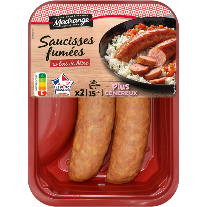 MADRANGE Saucisses fumées au bois de hêtre