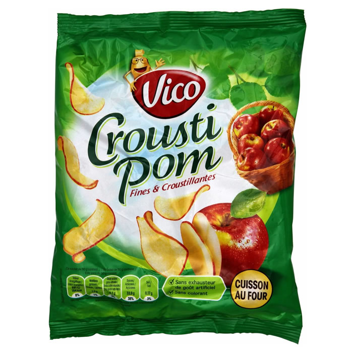VICO Crousti Pom Fines tranches de pommes cuites et dorées au four