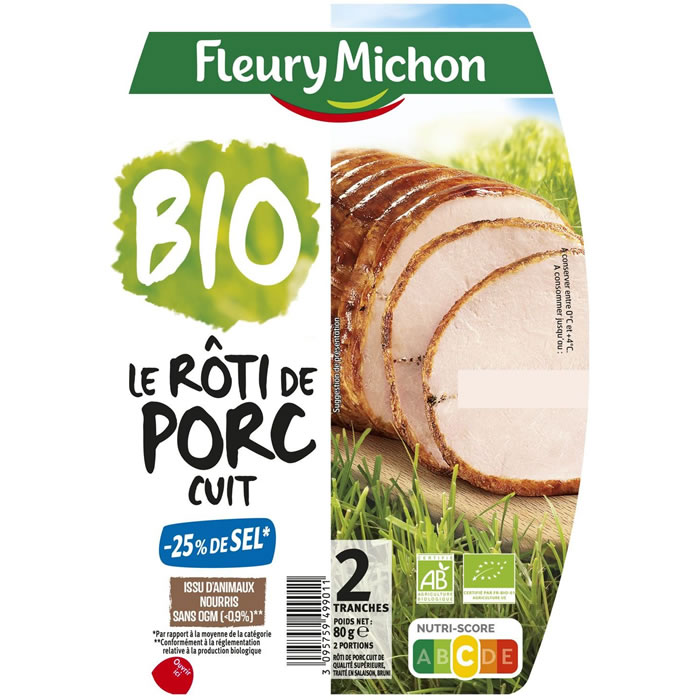 FLEURY MICHON Rôti de porc bio -25% de sel