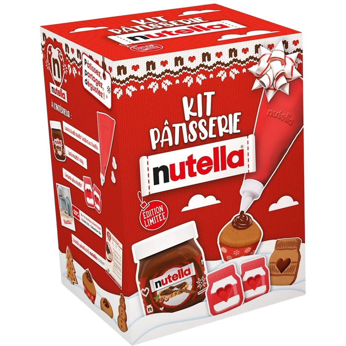 NUTELLA Coffret pâte à tartiner au cacao et noisettes et accessoires