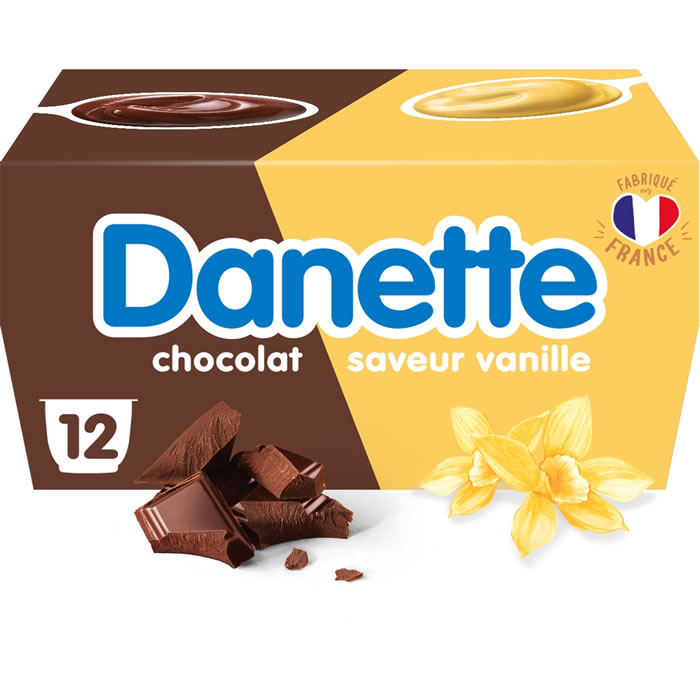 DANETTE Crème dessert à la vanille chocolat