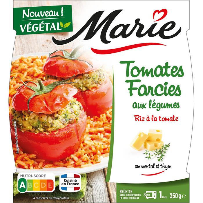 MARIE Riz à la tomate et tomate farcies aux légumes micro-ondes