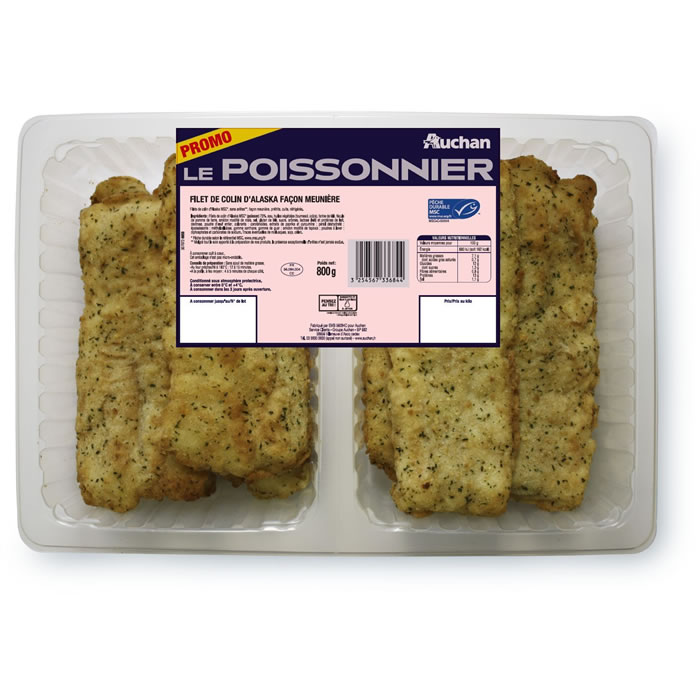 AUCHAN Le Poissonnier Colin d'Alaska façon meunière