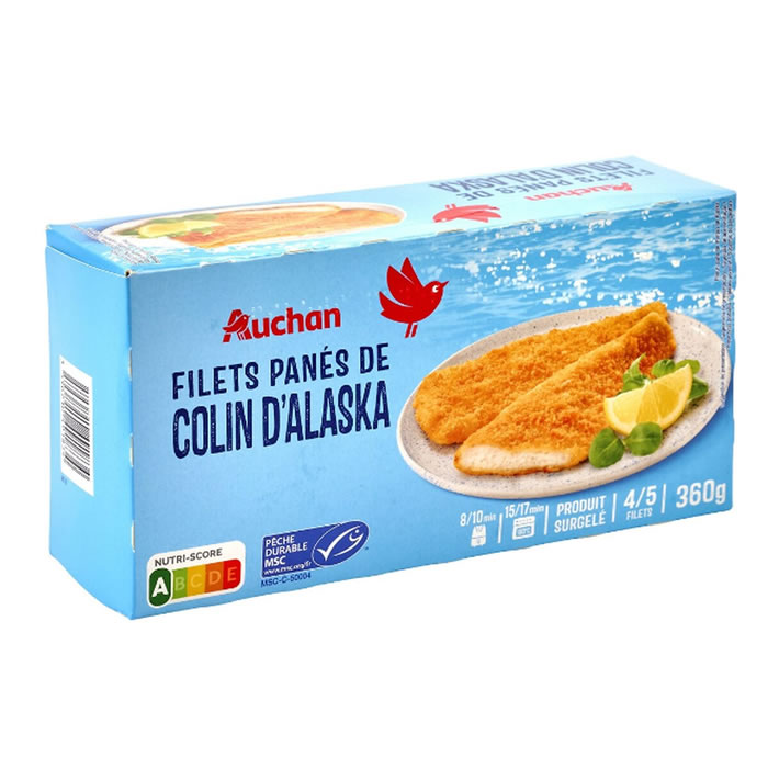 AUCHAN Filets de colin d'Alaska panés MSC