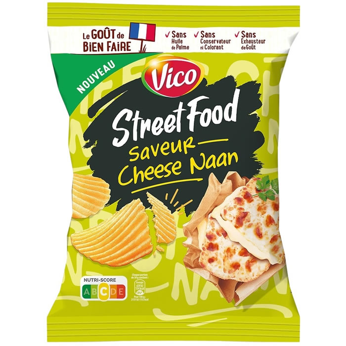 VICO Street Food Chips ondulées au cheese naan