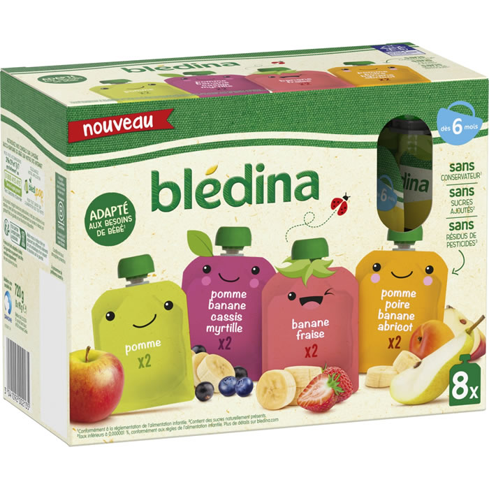 BLEDINA Desserts multivariété fruits dès 6 mois