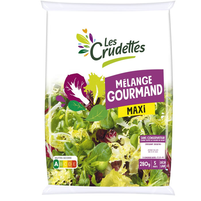 LES CRUDETTES Salade mâche, frisée et chicorée rouge
