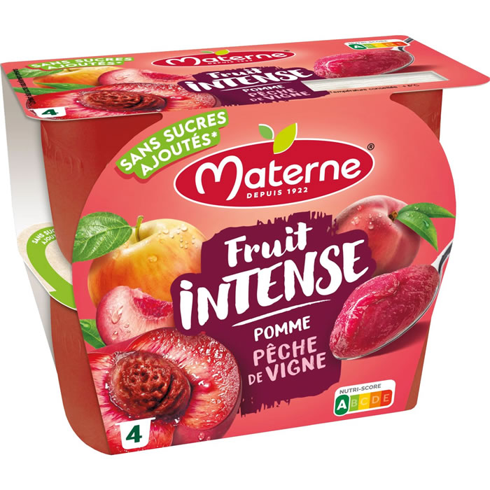 MATERNE Fruits Intense Dessert pomme pêche de vigne sans sucres ajoutés