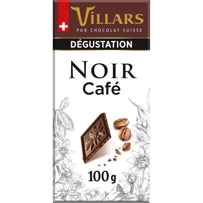 VILLARS Dégustation Tablette de chocolat noir au café