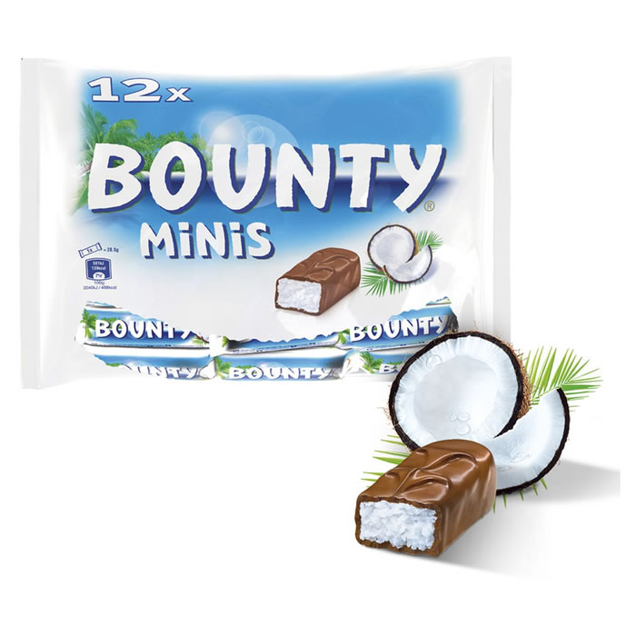 BOUNTY Minis Barres chocolatées à la noix de coco