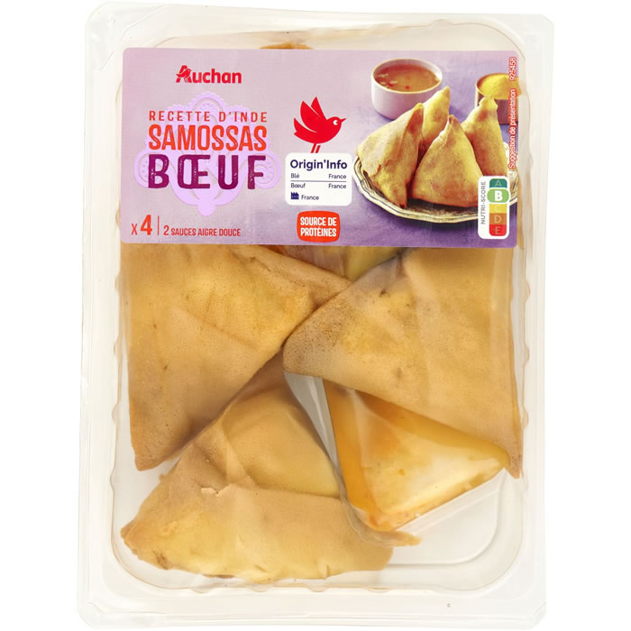 AUCHAN Samossas de boeuf avec sauce