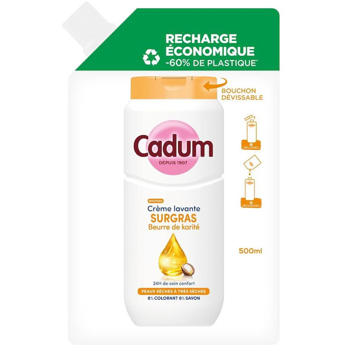 CADUM Surgras Recharge crème de douche au beurre de karité