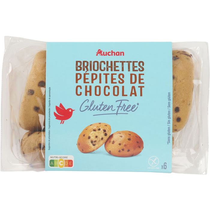 AUCHAN Brioches aux pépites de chocolat au lait