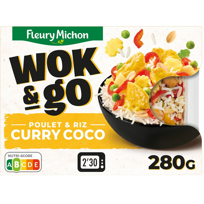 FLEURY MICHON Wok & Go Wok de riz au poulet curry coco