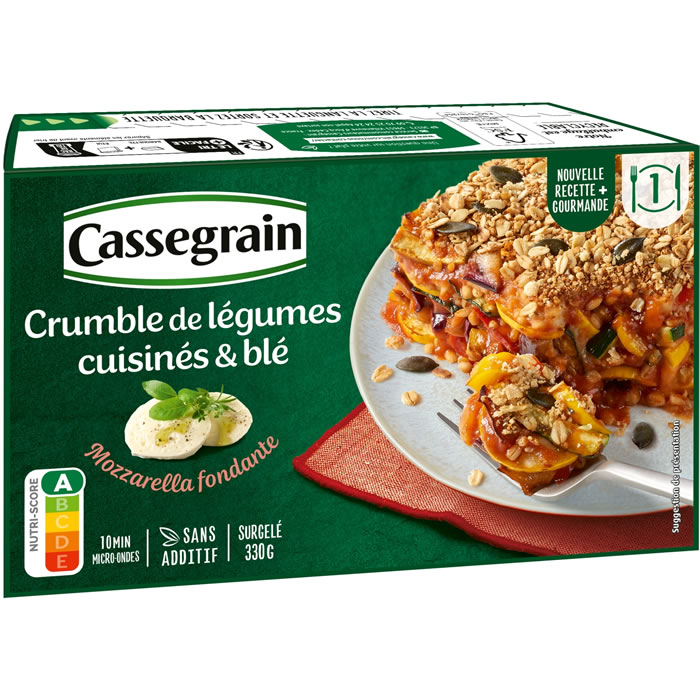 CASSEGRAIN Crumble de légumes cuisinés au blé et mozzarella