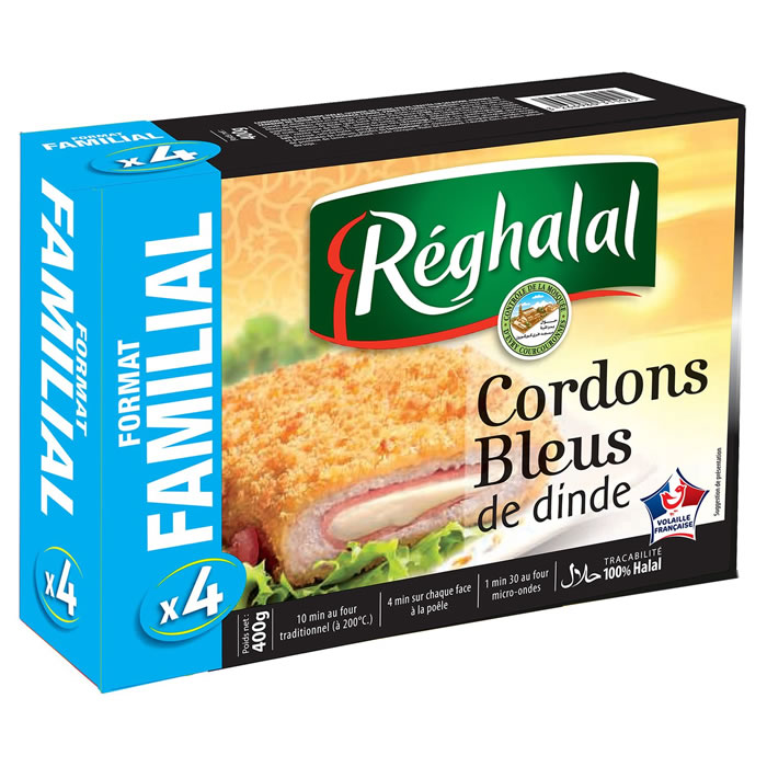 REGHALAL Format Familial Cordons bleus de dinde halal