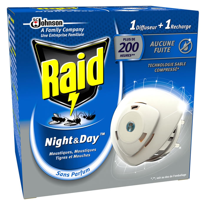 RAID Night & Day Diffuseur électrique anti-moustiques mouches fourmis