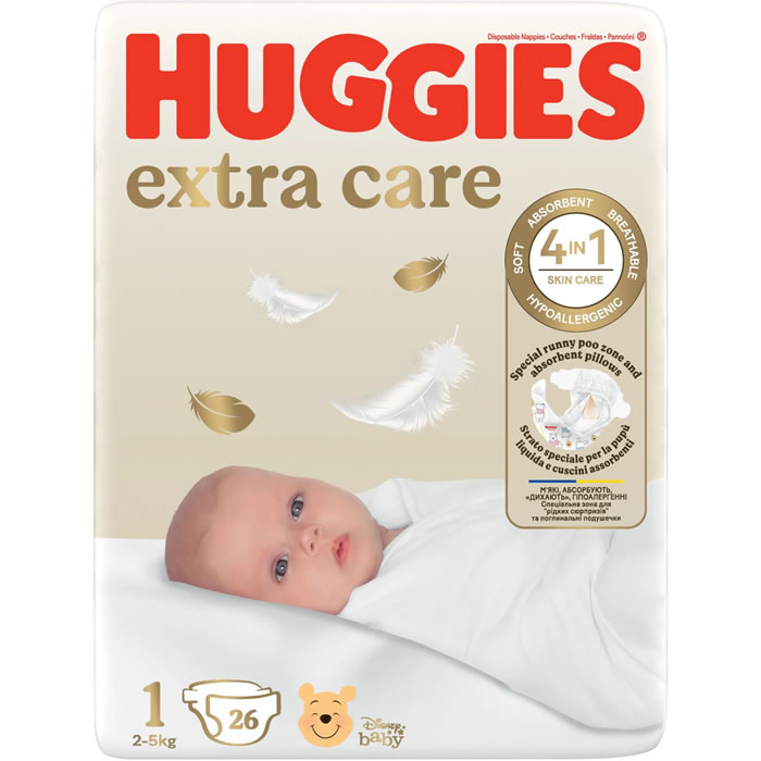 HUGGIES Extra Care Couches taille 1 (2-5kg)