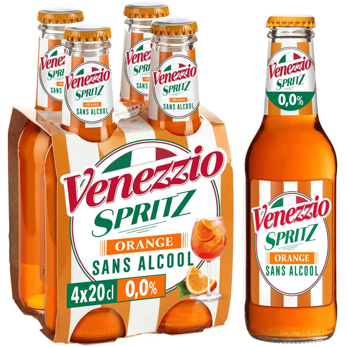 VENEZZIO Boisson gazeuse au spritz à l'orange sans alcool
