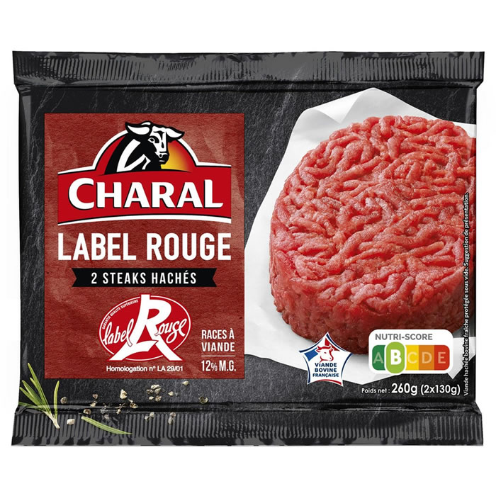 CHARAL Steaks hachés 12% M.G label rouge