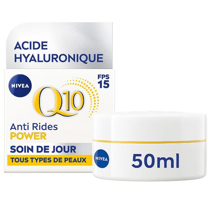 NIVEA Q10 Crème de jour soin anti rides à l'acide hyaluronique SPF 15