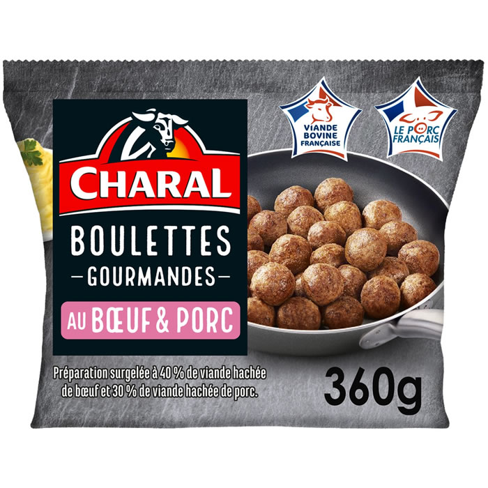 CHARAL Boulettes à base de bœuf et à base de porc