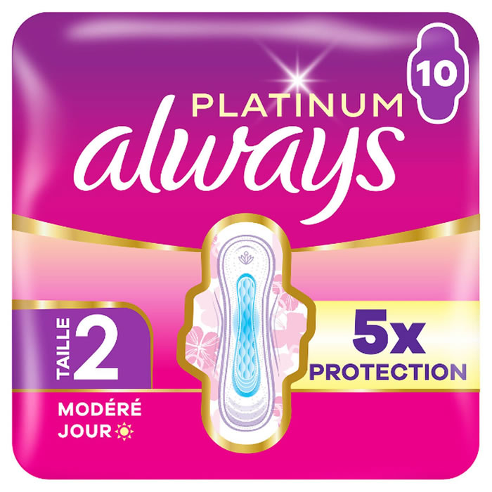 ALWAYS Platinum Serviettes hygiéniques avec ailettes long