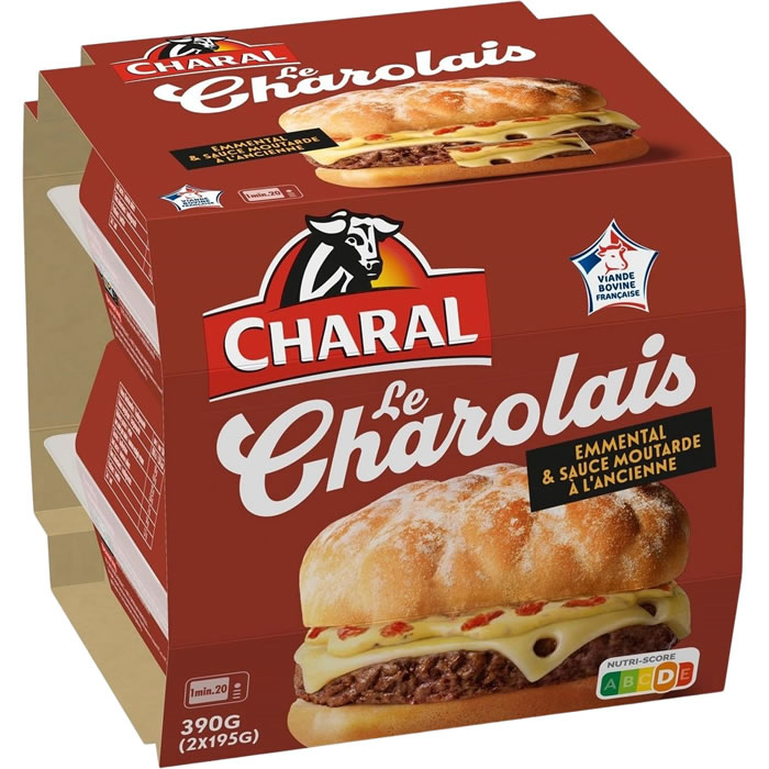 CHARAL Le Charolais Burgers à l'emmental et sauce moutarde à l'ancienne