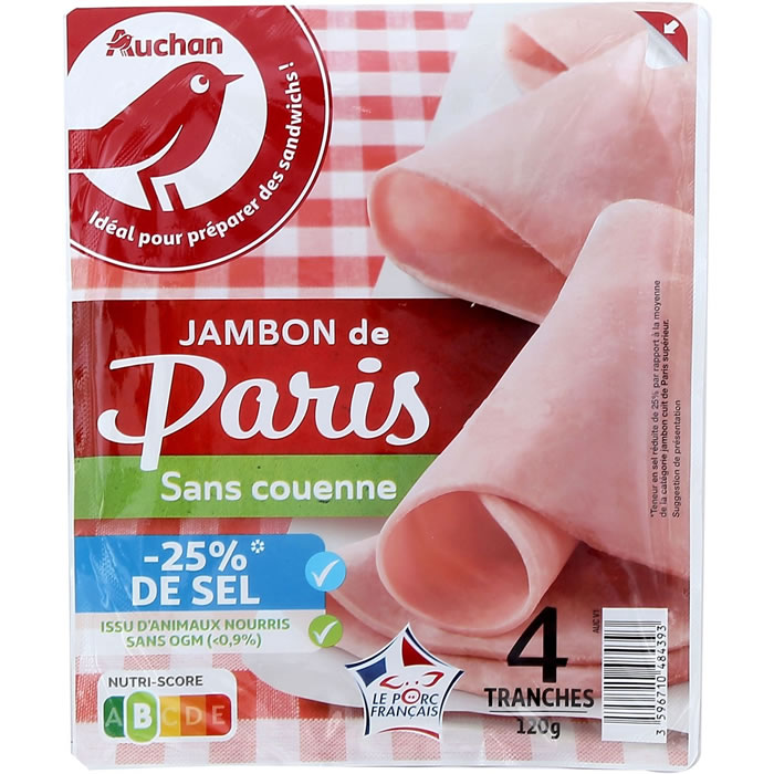 AUCHAN Jambon de Paris -25% de sel