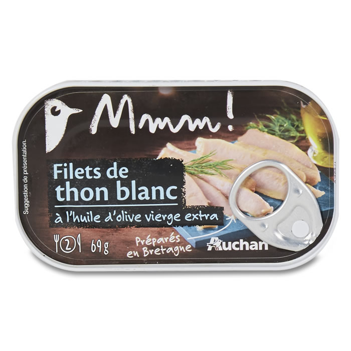 AUCHAN Mmm ! Filet de thon blanc à l'huile d'olive