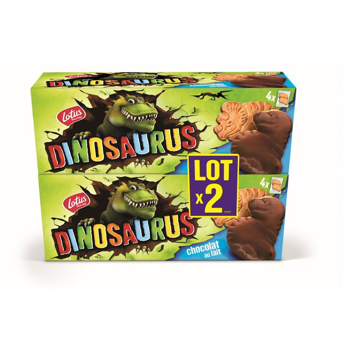 LOTUS Dinosaurus Biscuits nappés au chocolat au lait