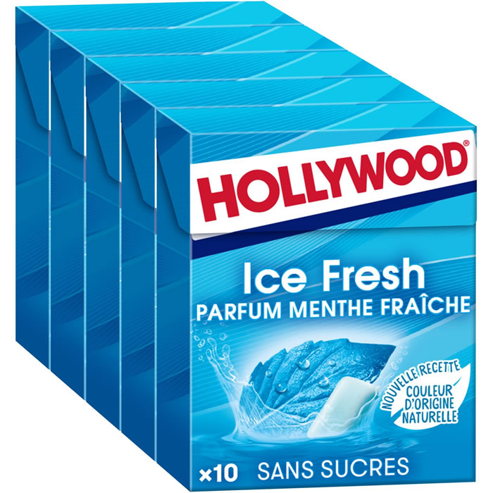 HOLLYWOOD Ice Fresh Chewing-gum à la menthe fraîche sans sucres