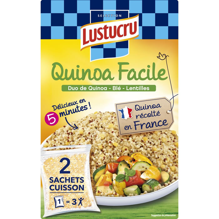 LUSTUCRU Duo de quinoa, blé et lentilles