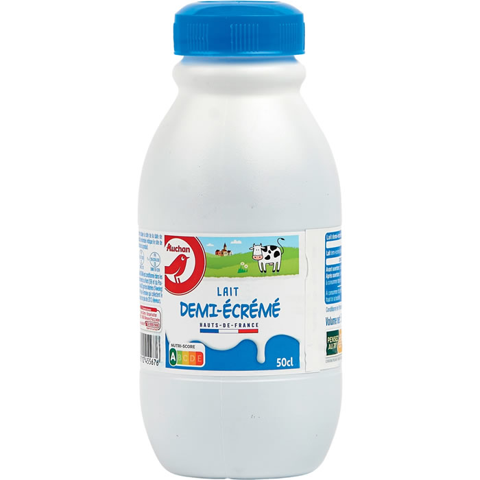 AUCHAN Lait demi-écrémé 1,6% M.G UHT